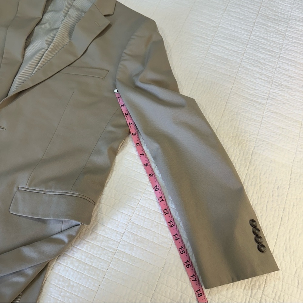 Madison Modern Fit Suit Jacket 40L Stretch Beige New Without Tags - Picture 9 of 13